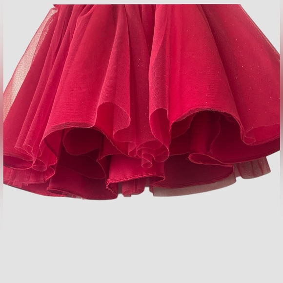 Jona Michelle Christmas Red Velvet Faux Fur Trim Dress Sparkly Toddler Girl 18M - Picture 5 of 8